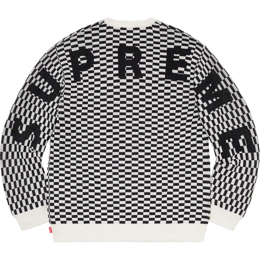 supreme back logo sweater checkerboard