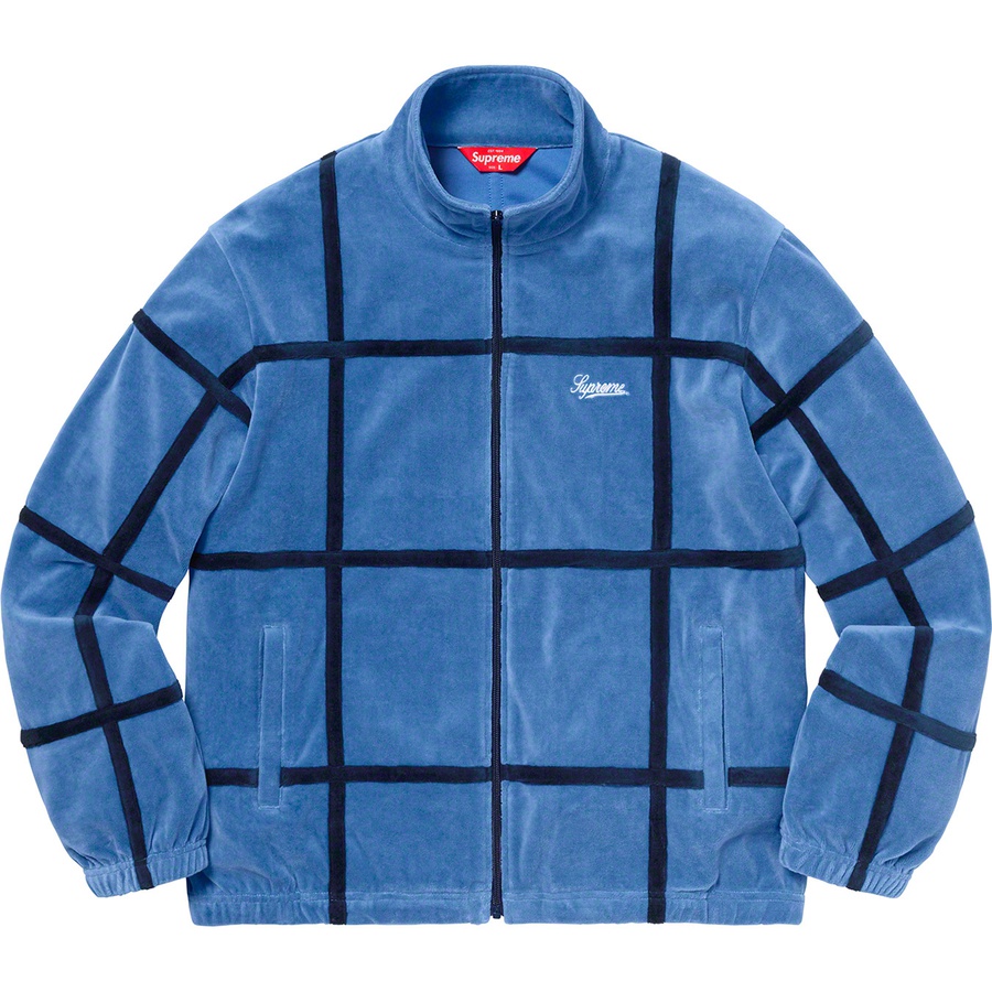 supreme grid taping velour jacket off white