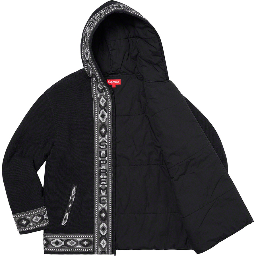 supreme woven hooded jacket black