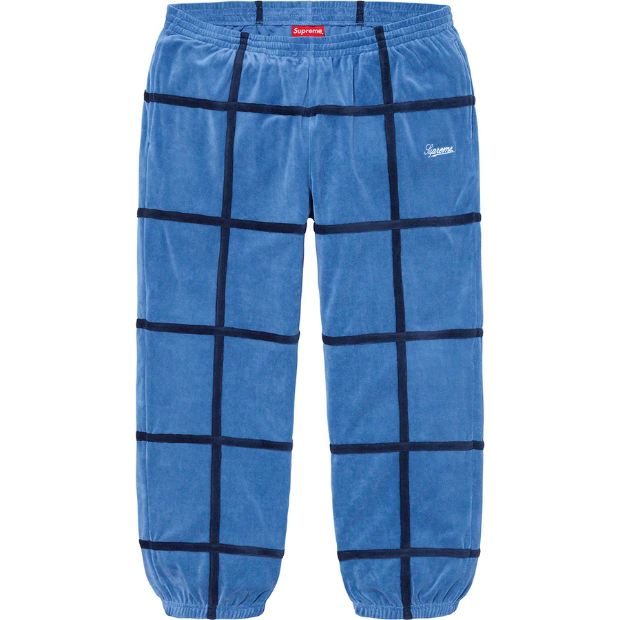 supreme grid taping velour pants