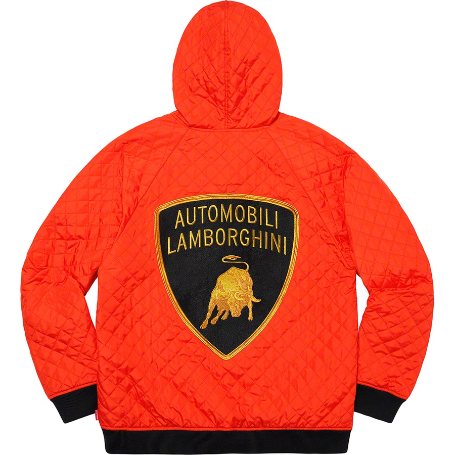 supreme automobili lamborghini hooded work jacket black