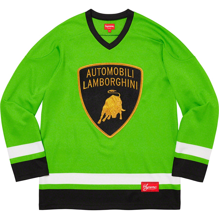 supreme automobili lamborghini hockey jersey