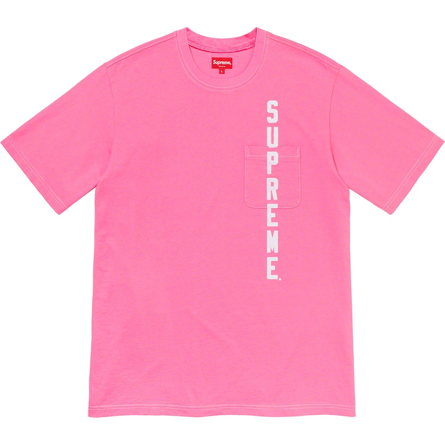Supreme Contrast Stitch Pocket Tee Pink 