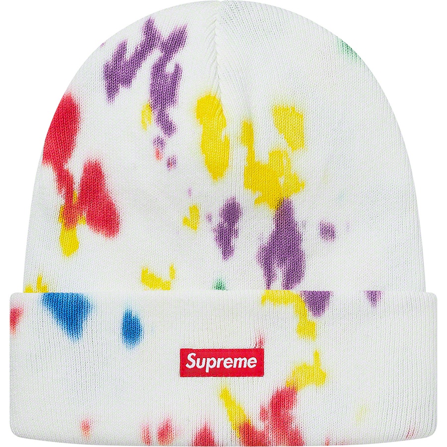 supreme splatter dyed beanie yellow