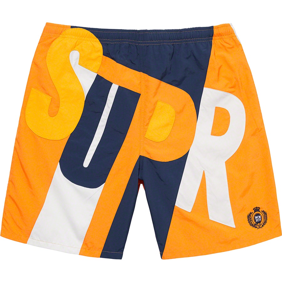 supreme big letter water shorts