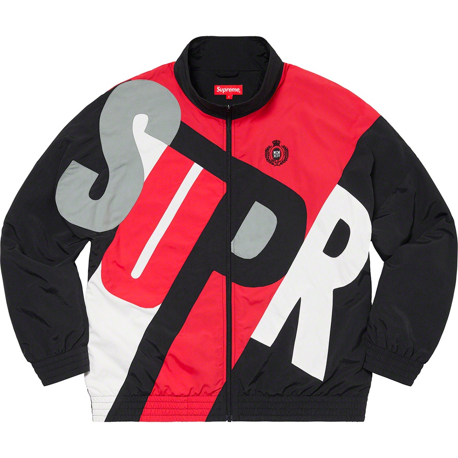 supreme big letter track jacket dark orange