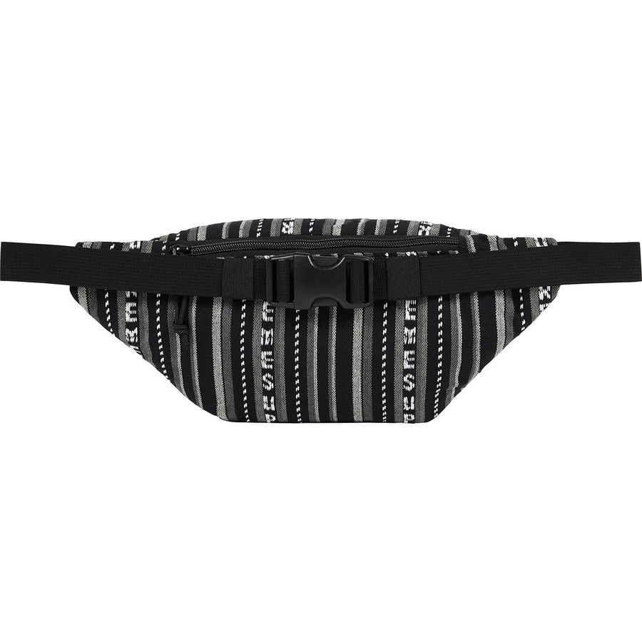 supreme woven stripe waist bag black