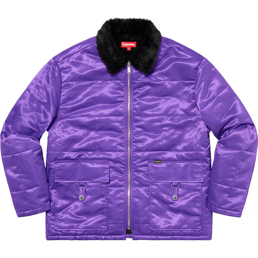 supreme quilted cordura lined jacket purple