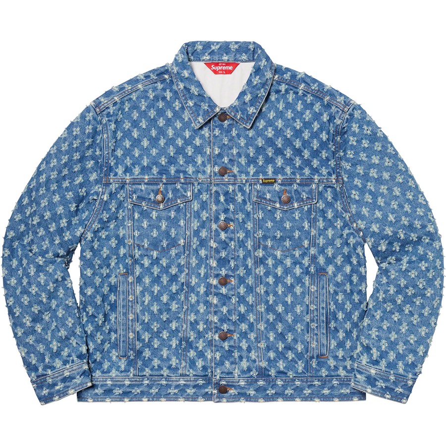 supreme hole punch denim trucker jacket blue