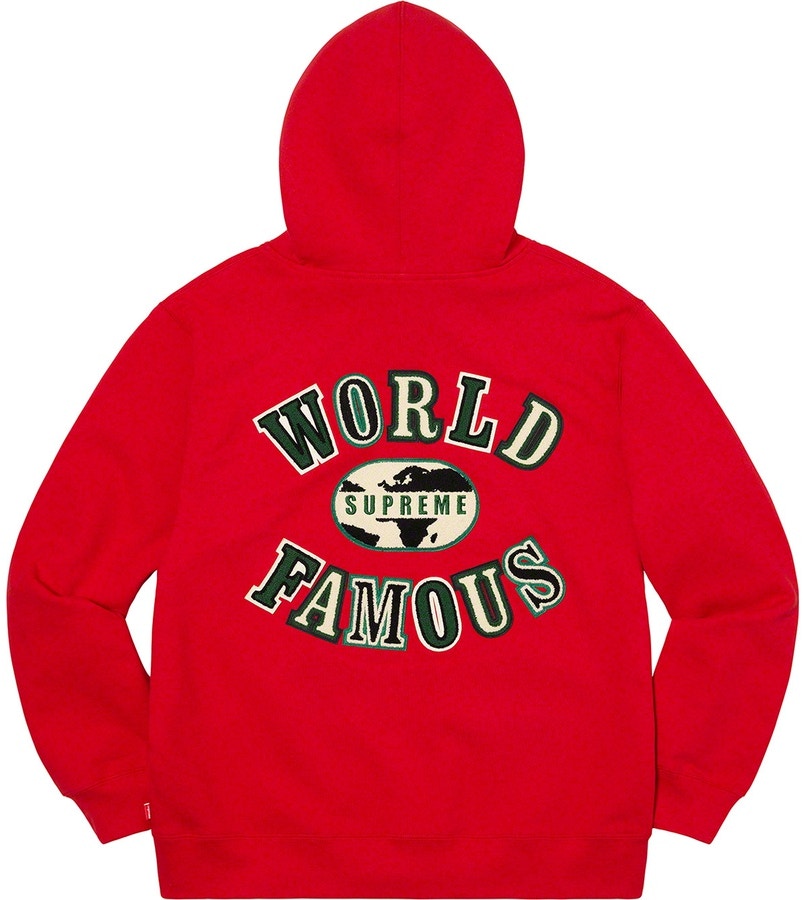 Supreme World Famous Zip Up Hooded Sweatshirt (SS20) Red - Novelship
