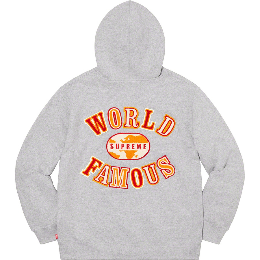 supreme world famous zip up hooded sweatshirt