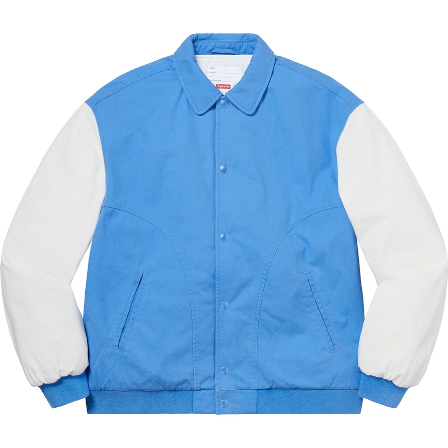 supreme blue varsity jacket