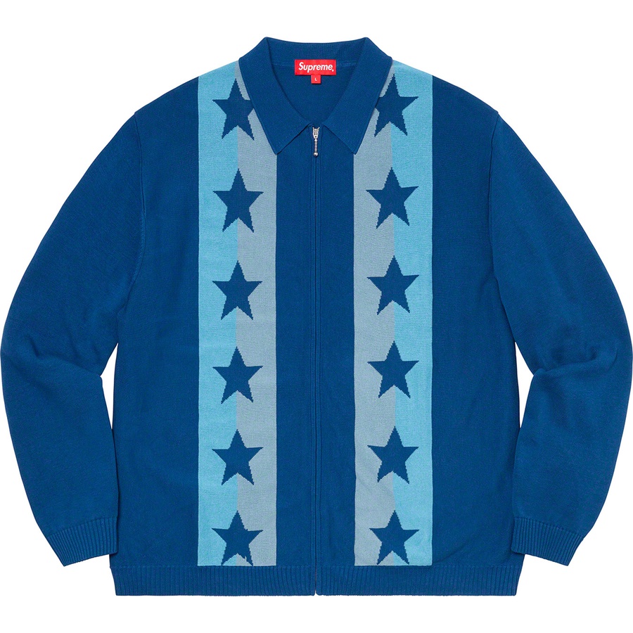 supreme stars zip up sweater polo