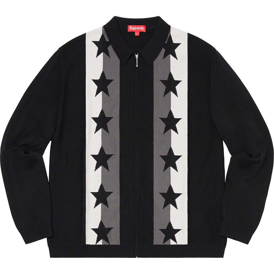 supreme stars zip up sweater polo