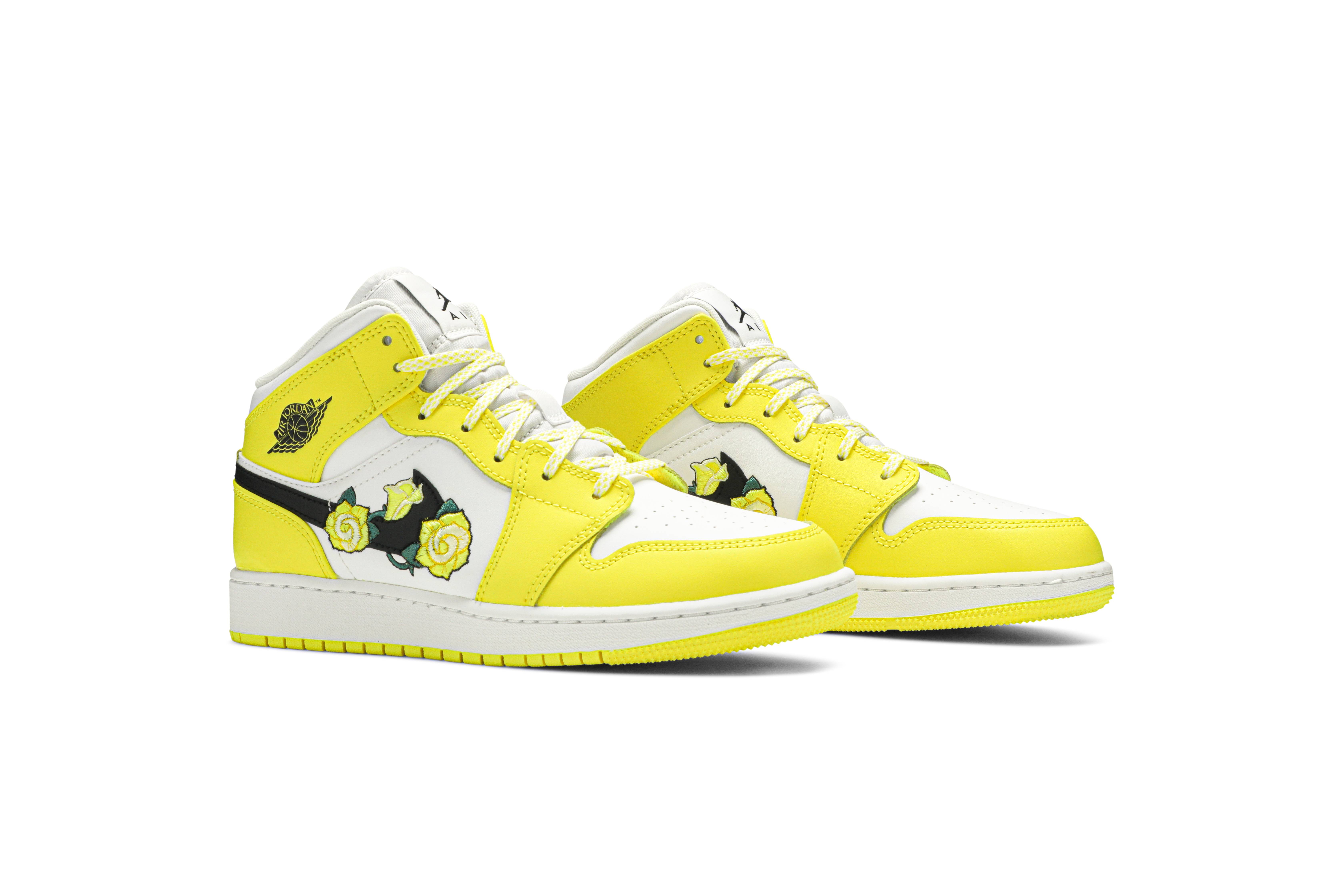 jordans with yellow roses