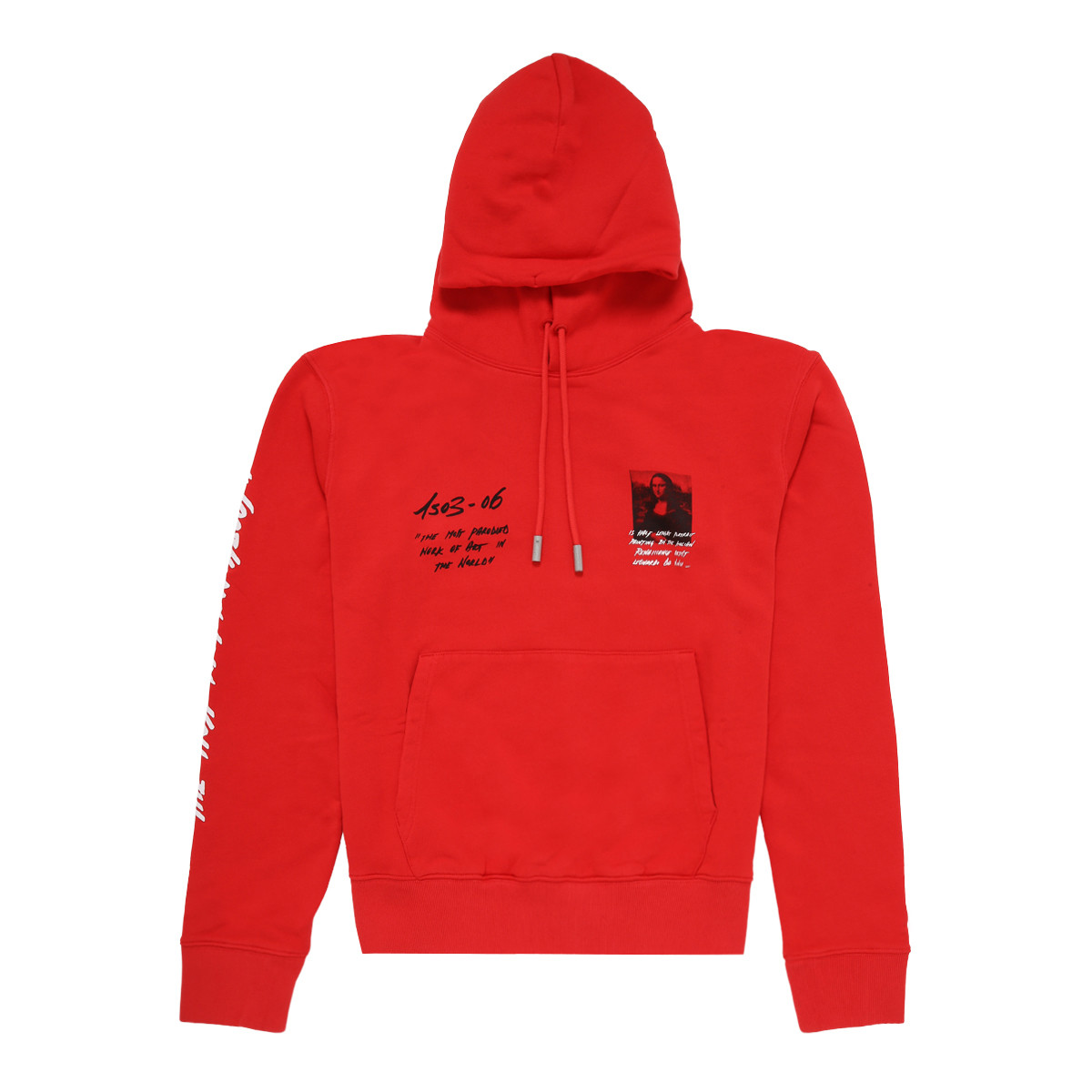 off white mona lisa hoodie red