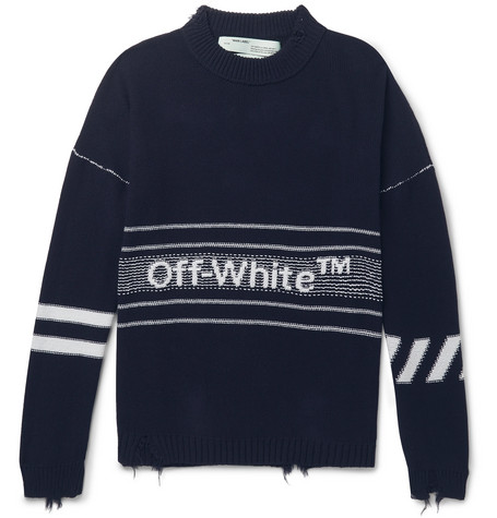 off white intarsia sweater