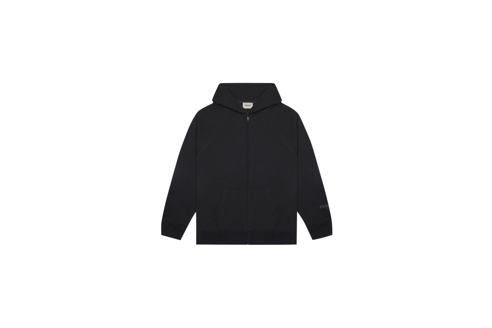 fear of god essentials full zip up hoodie applique logo