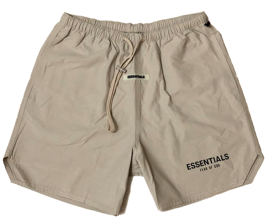 God ESSENTIALS Nylon Active Shorts Tan 