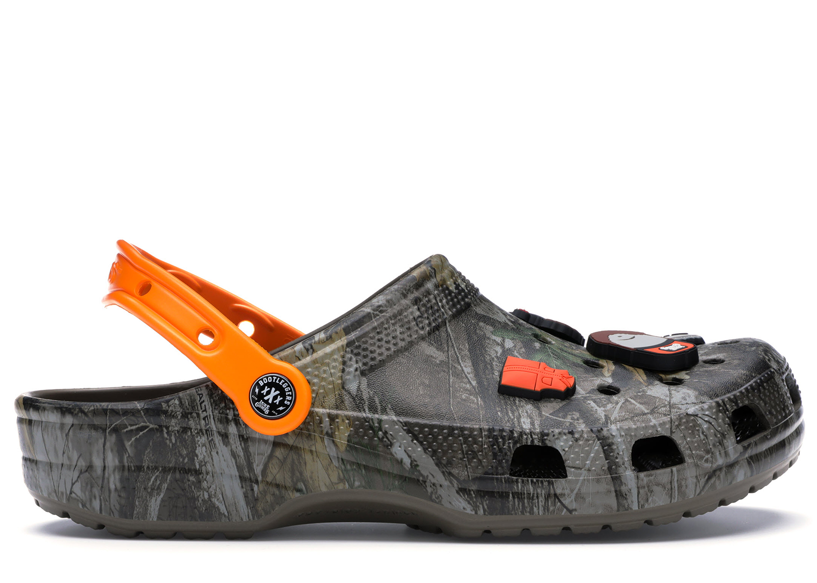 orange and camo crocs