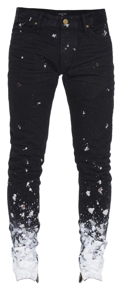 fear of god black selvedge painters denim jeans black romper