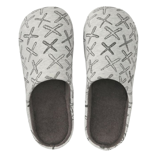 KAWS x Uniqlo X Logo Room Shoes Gray 