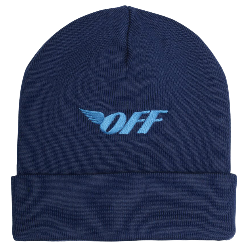 off white blue beanie