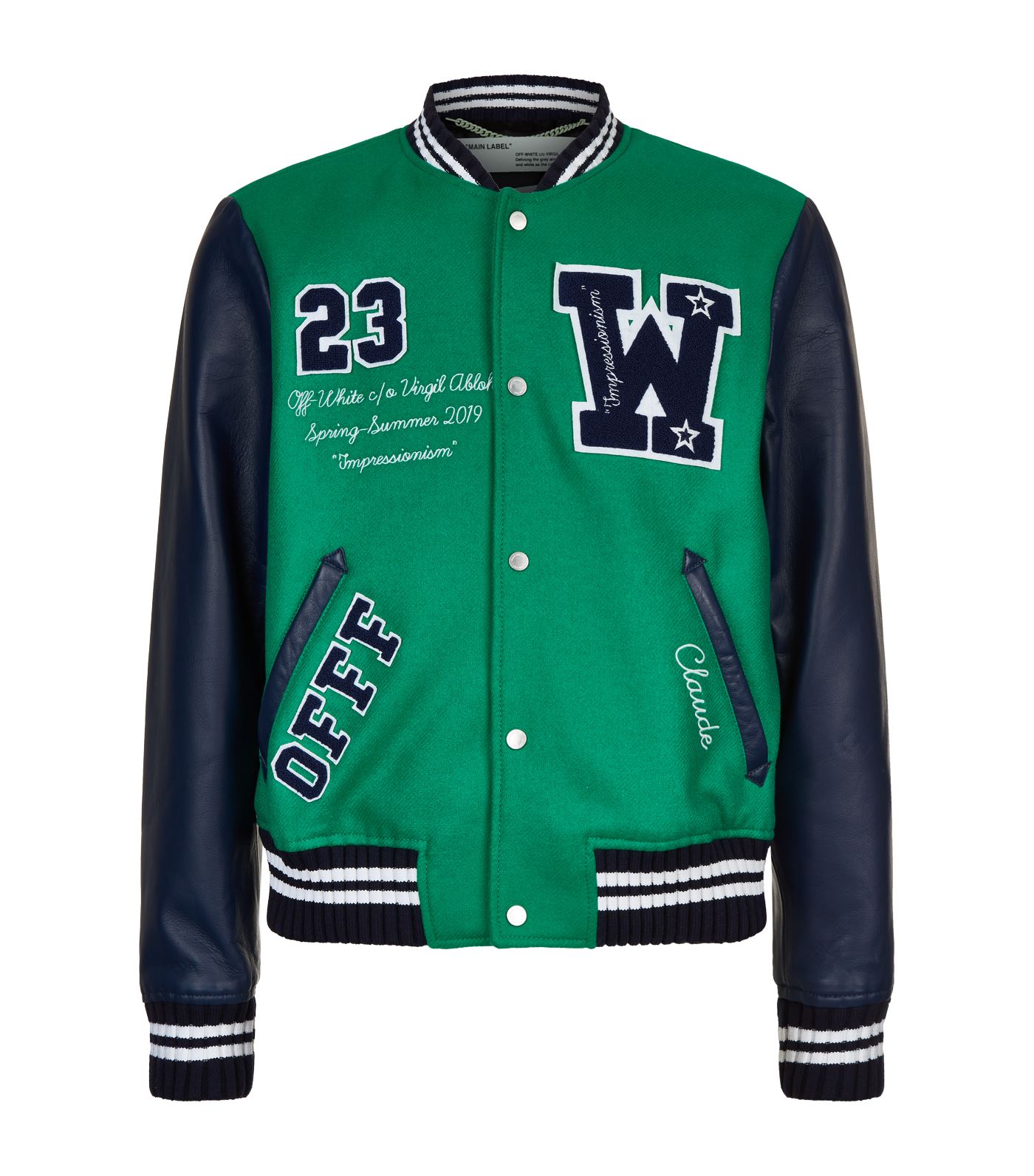 off white green bomber jacket