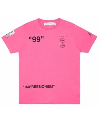 off white shirt pink and black