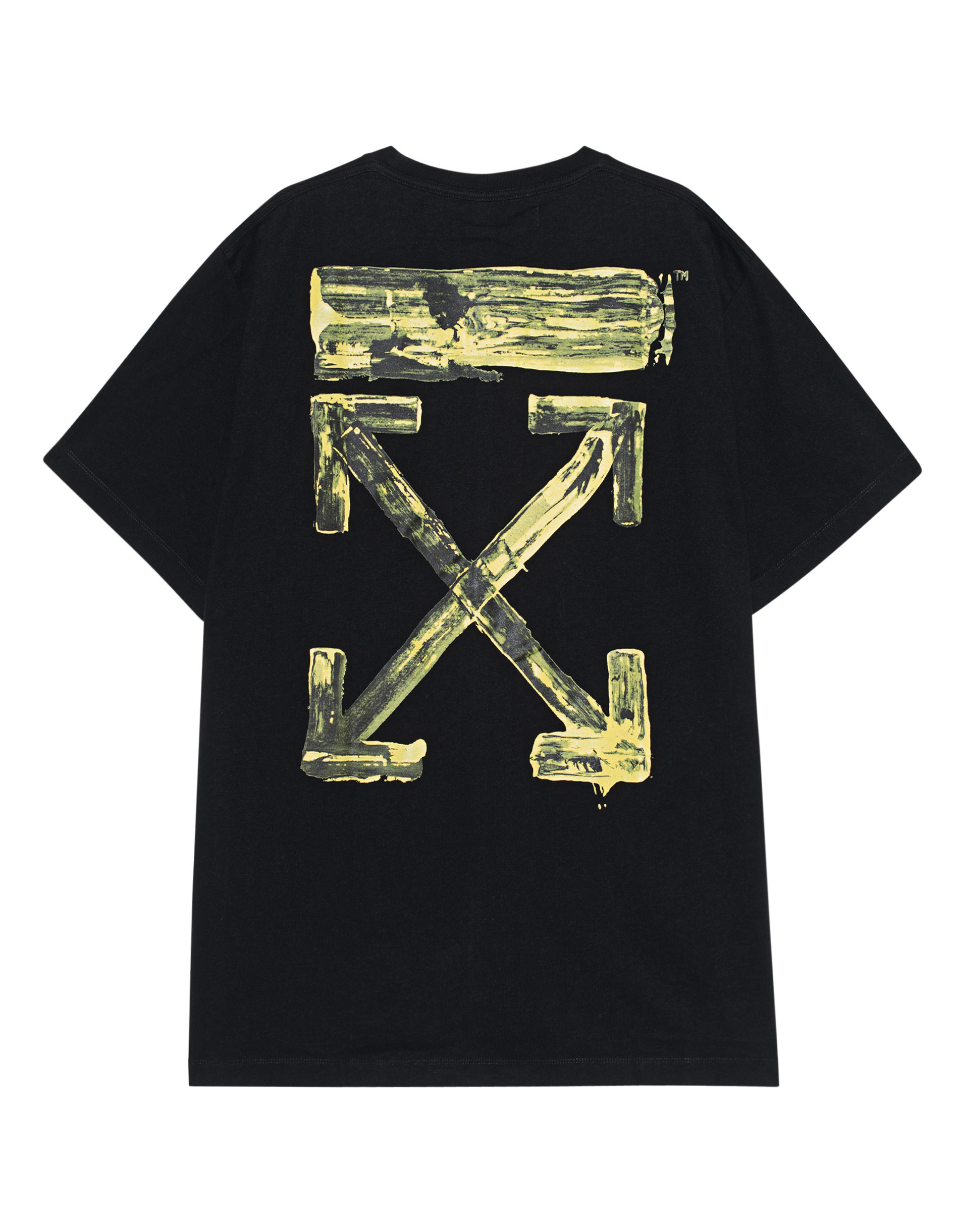 black and yellow off white shirt