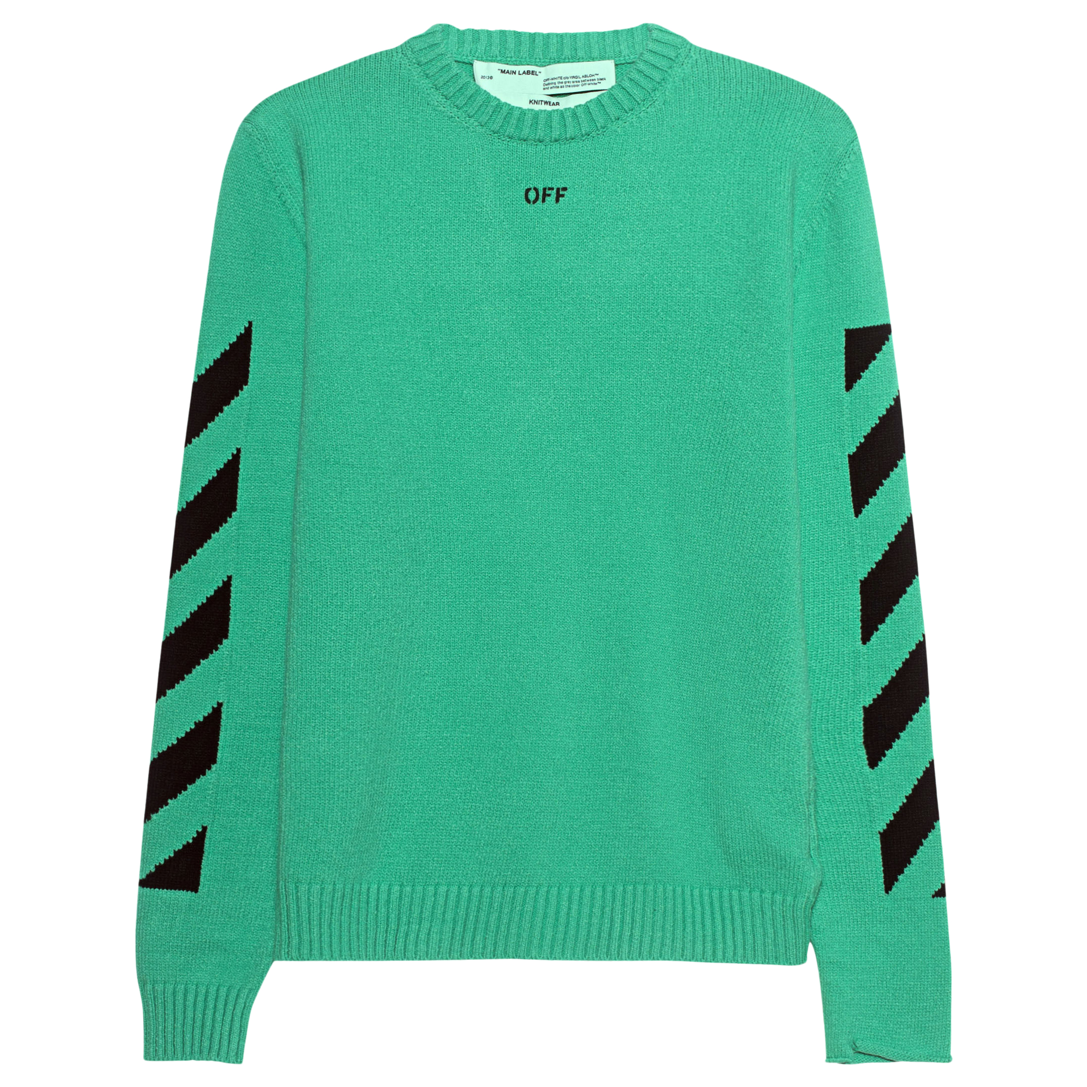 lime green off white sweater