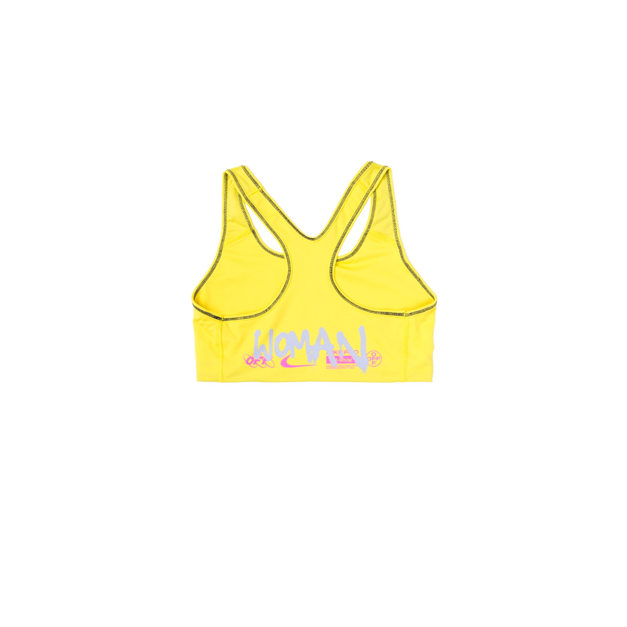 off white yellow sports bra