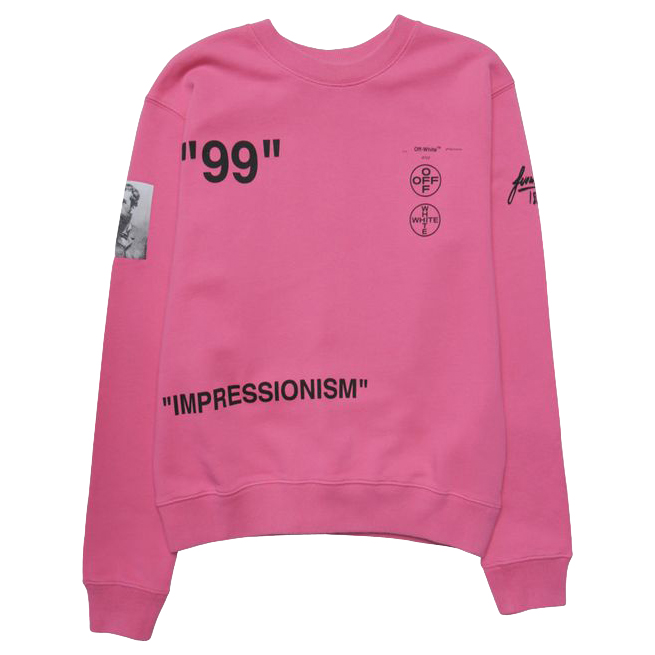 off white sweater pink