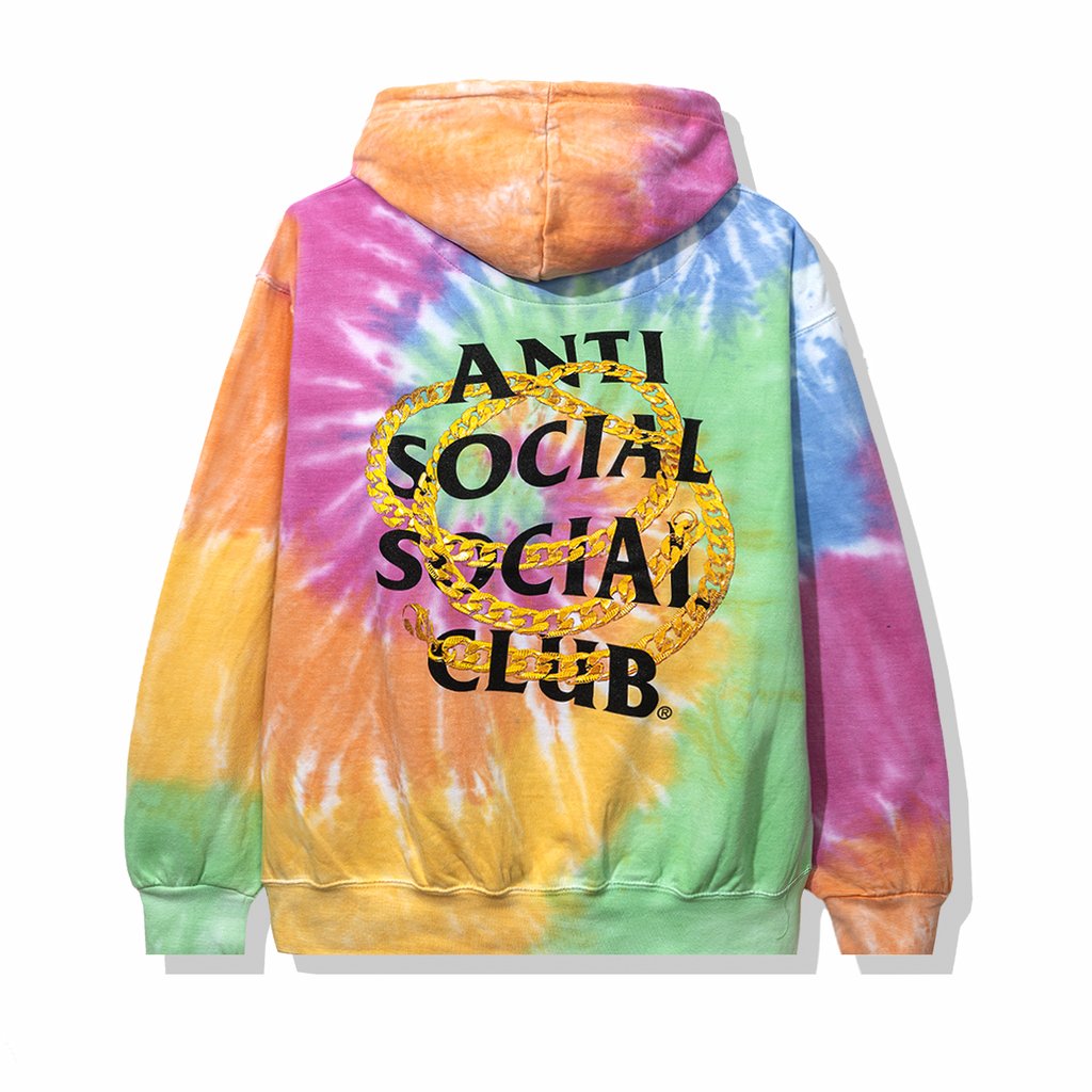 anti social social club thai dye hoodie