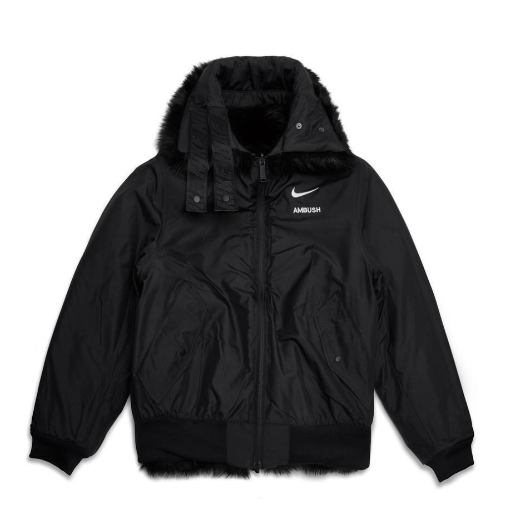 black fur nike jacket