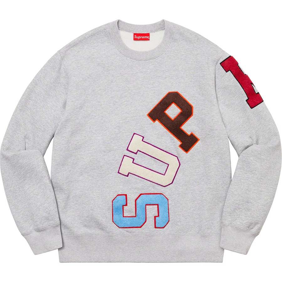 supreme big arc crewneck heather grey