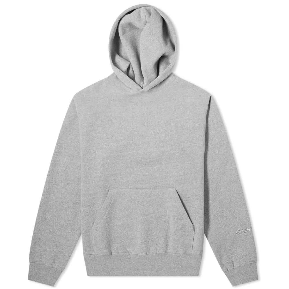 fear of god essentials grey hoodie