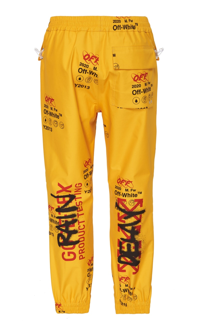 off white yellow pants