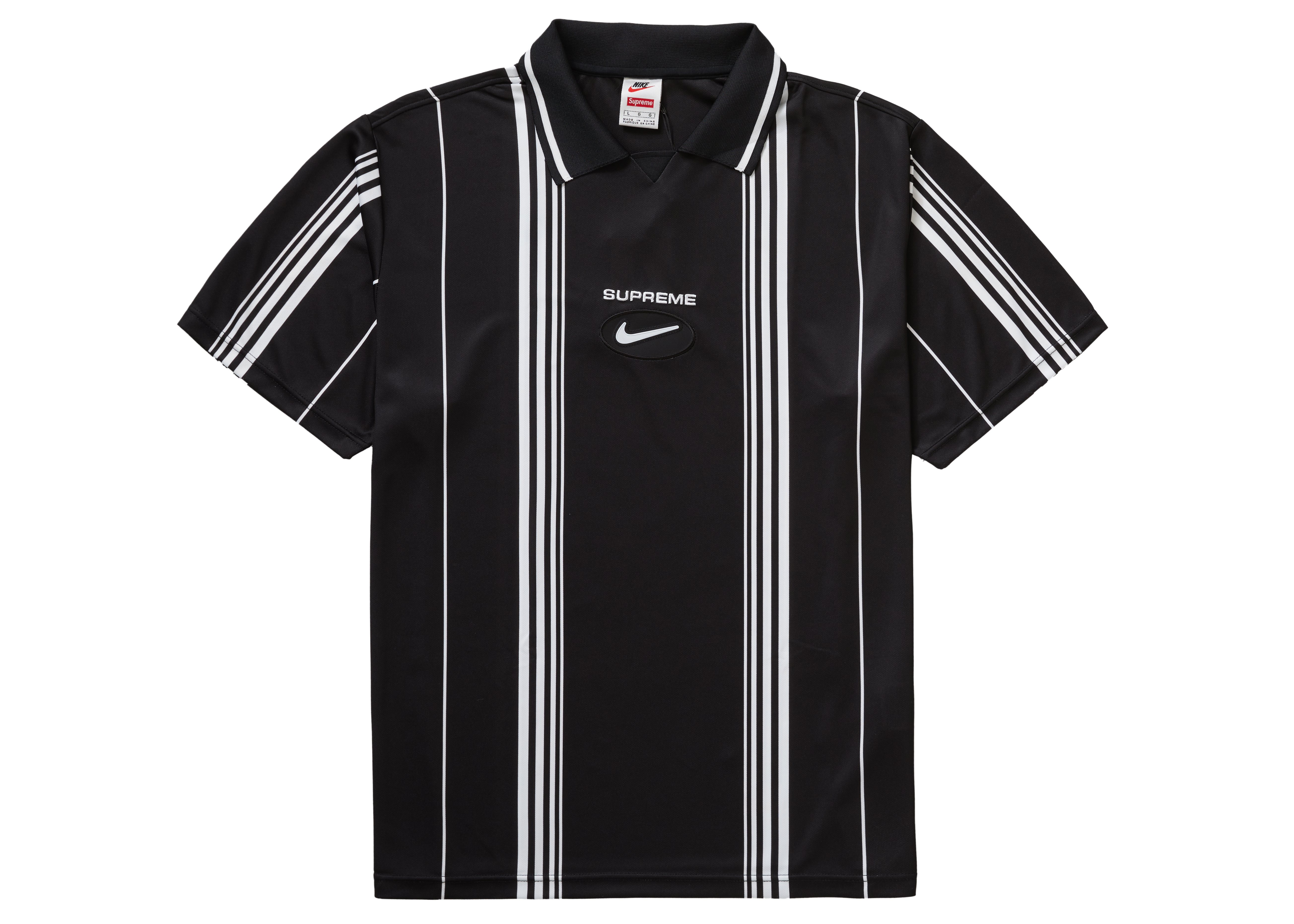Supreme x Nike Jewel Stripe Soccer Jersey Black - Novelship