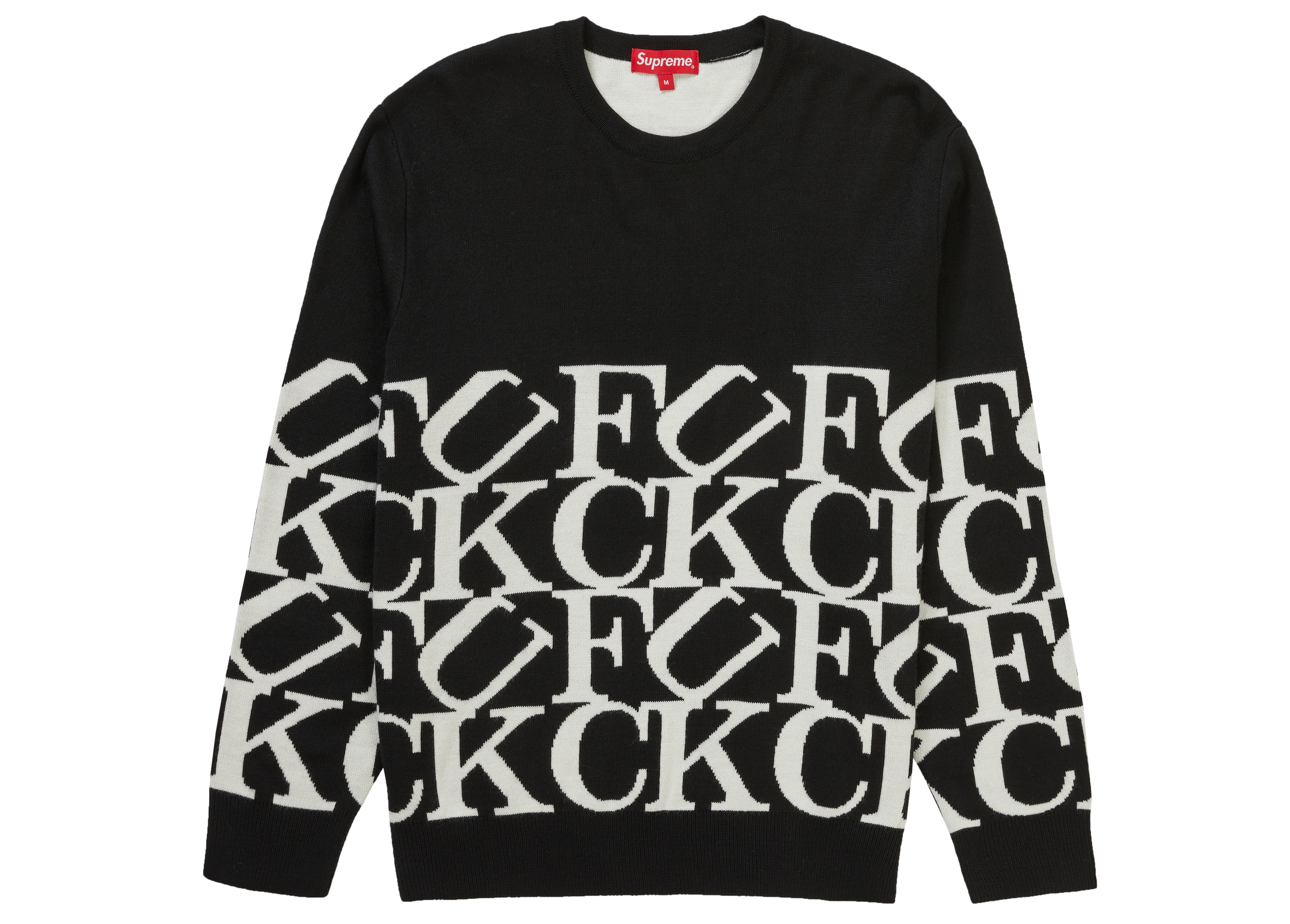 supreme sweater black and white