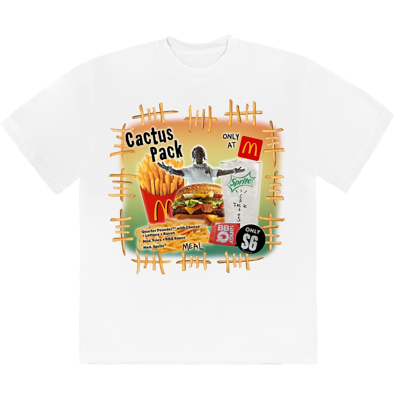 トラヴィス】 CACTUS - 最安値！Travis Scott x McDonald's Fry Tee の