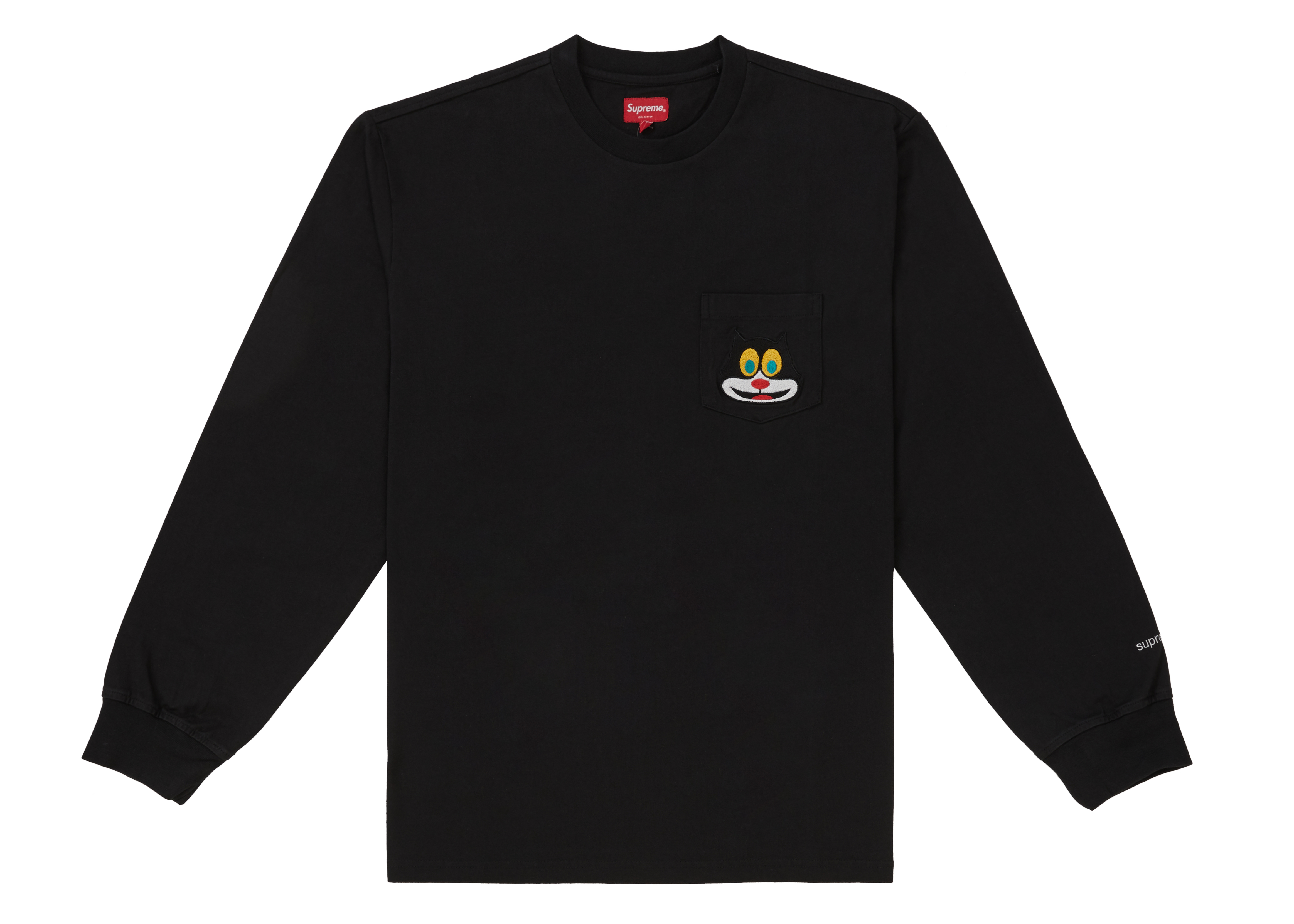 supreme black pocket tee