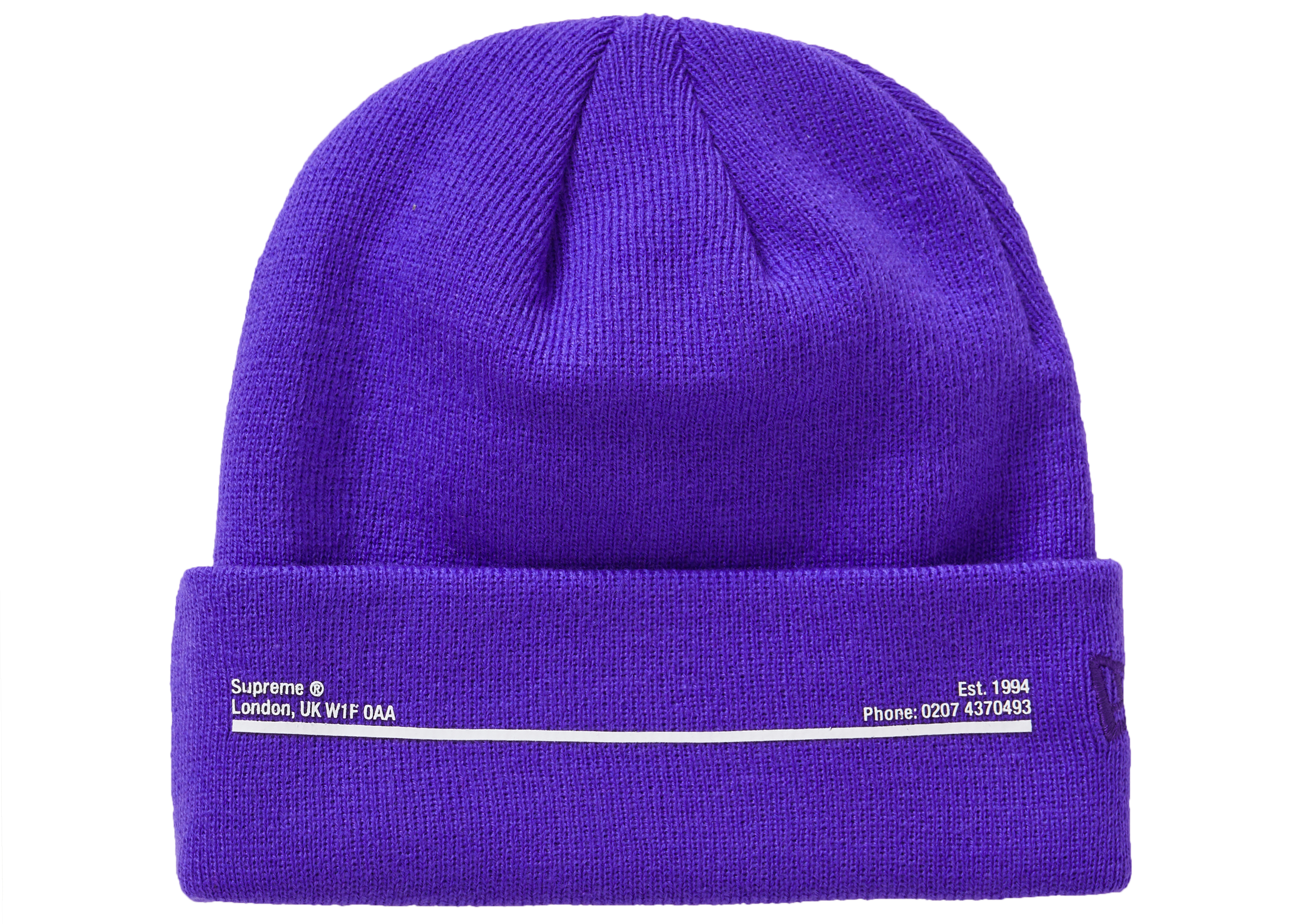 Supreme New Era Shop Beanie Purple 
