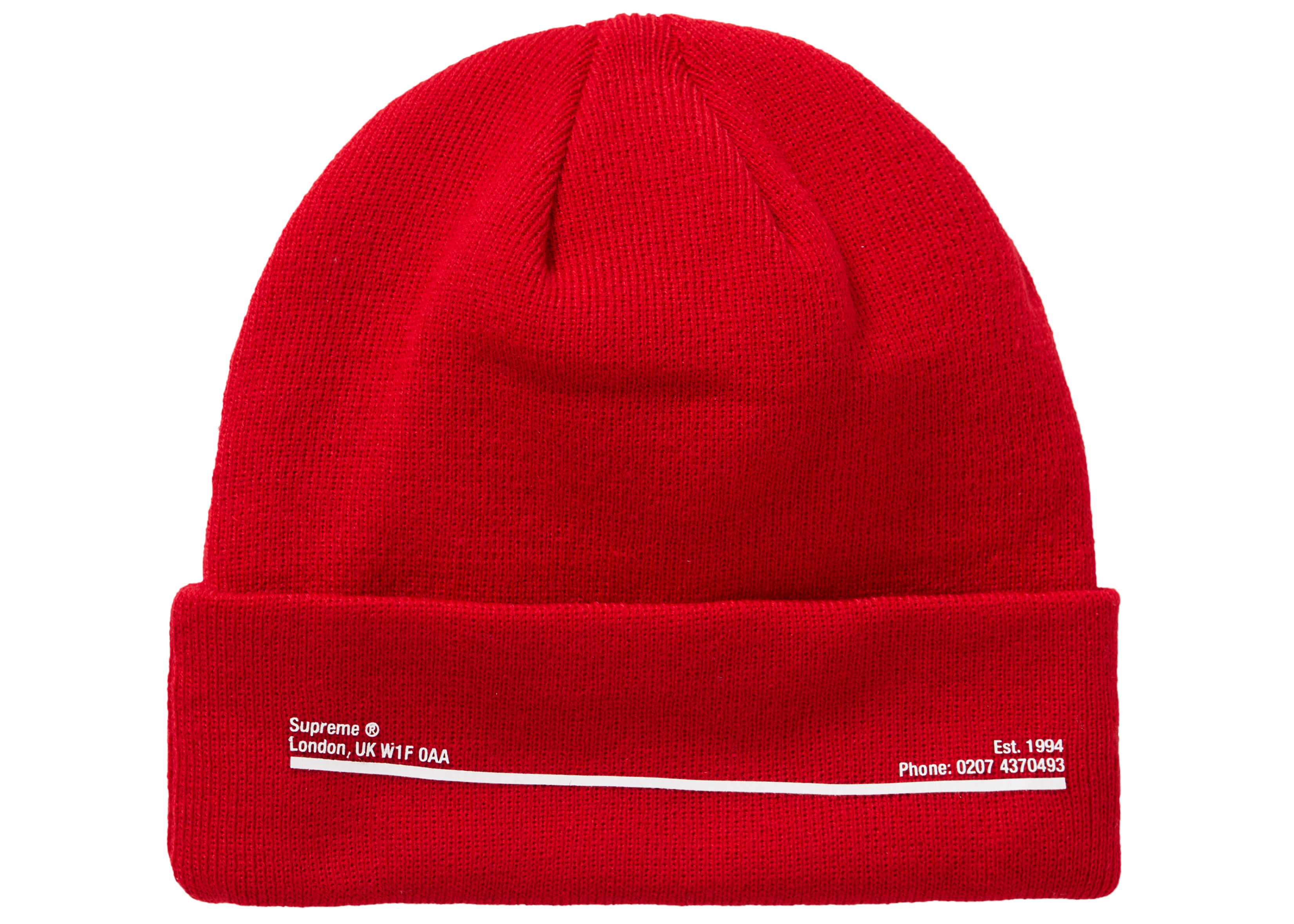 supreme new era beanie red