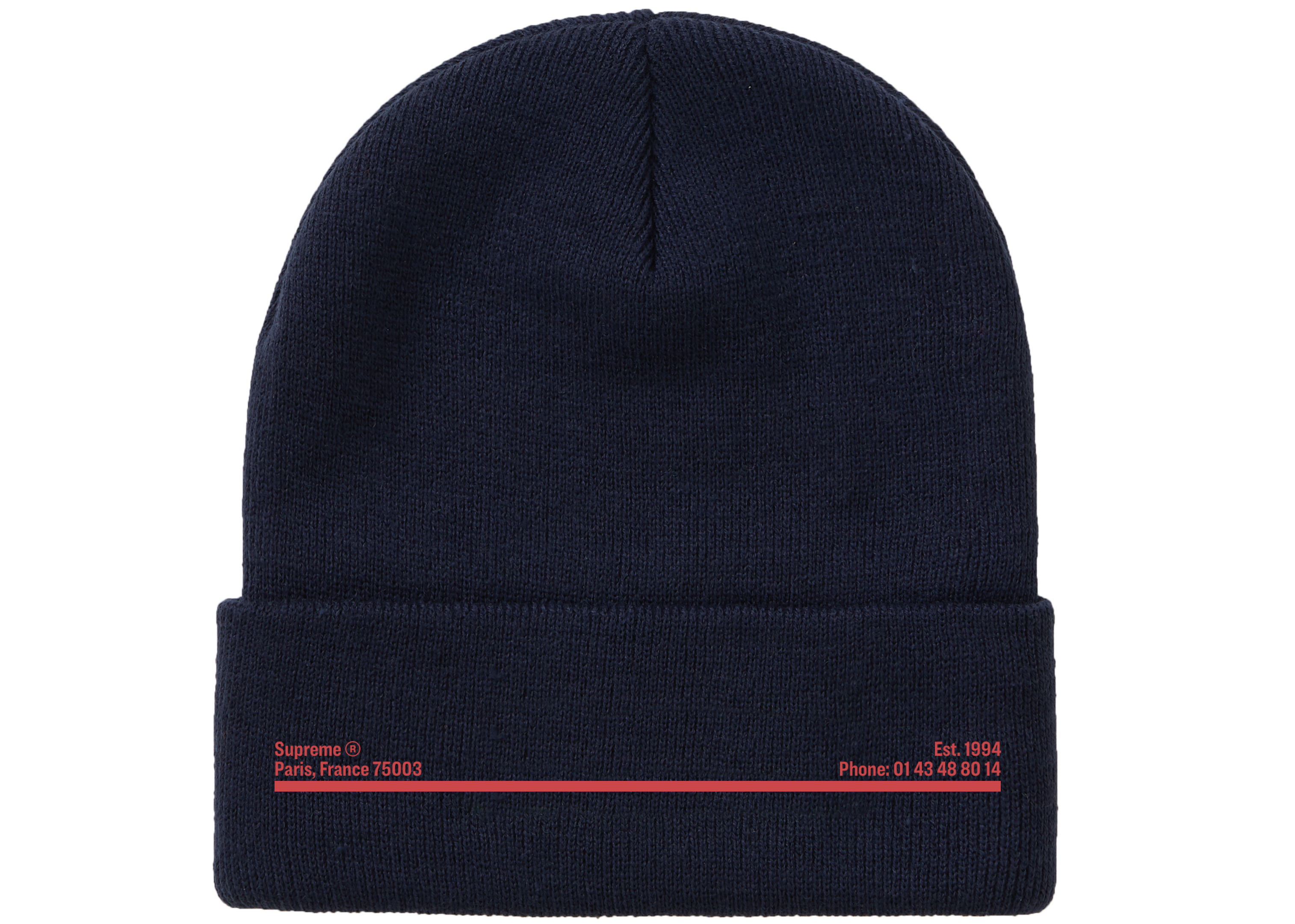 Supreme New Era Shop Beanie Navy Paris 