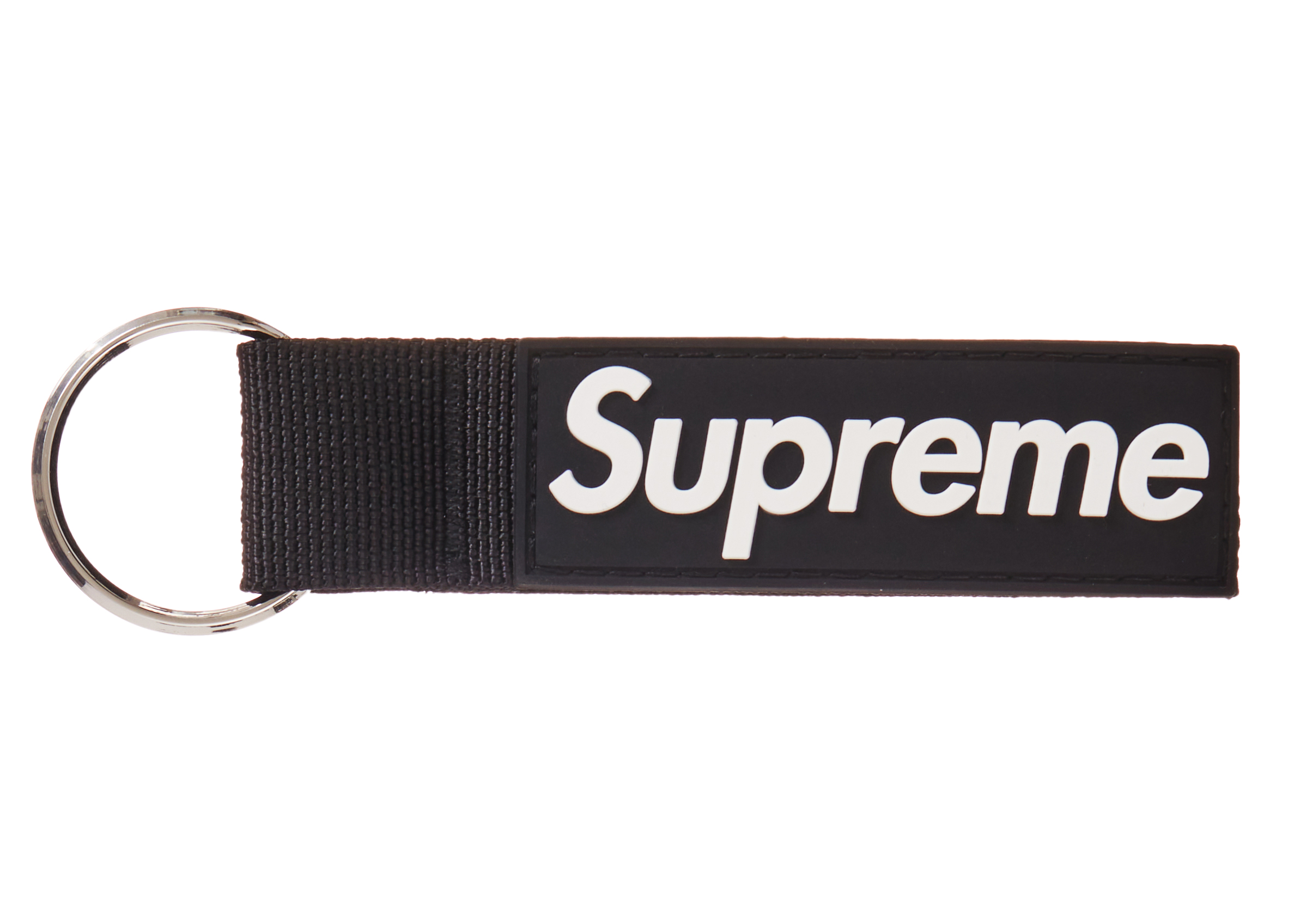 supreme webbing keychain black