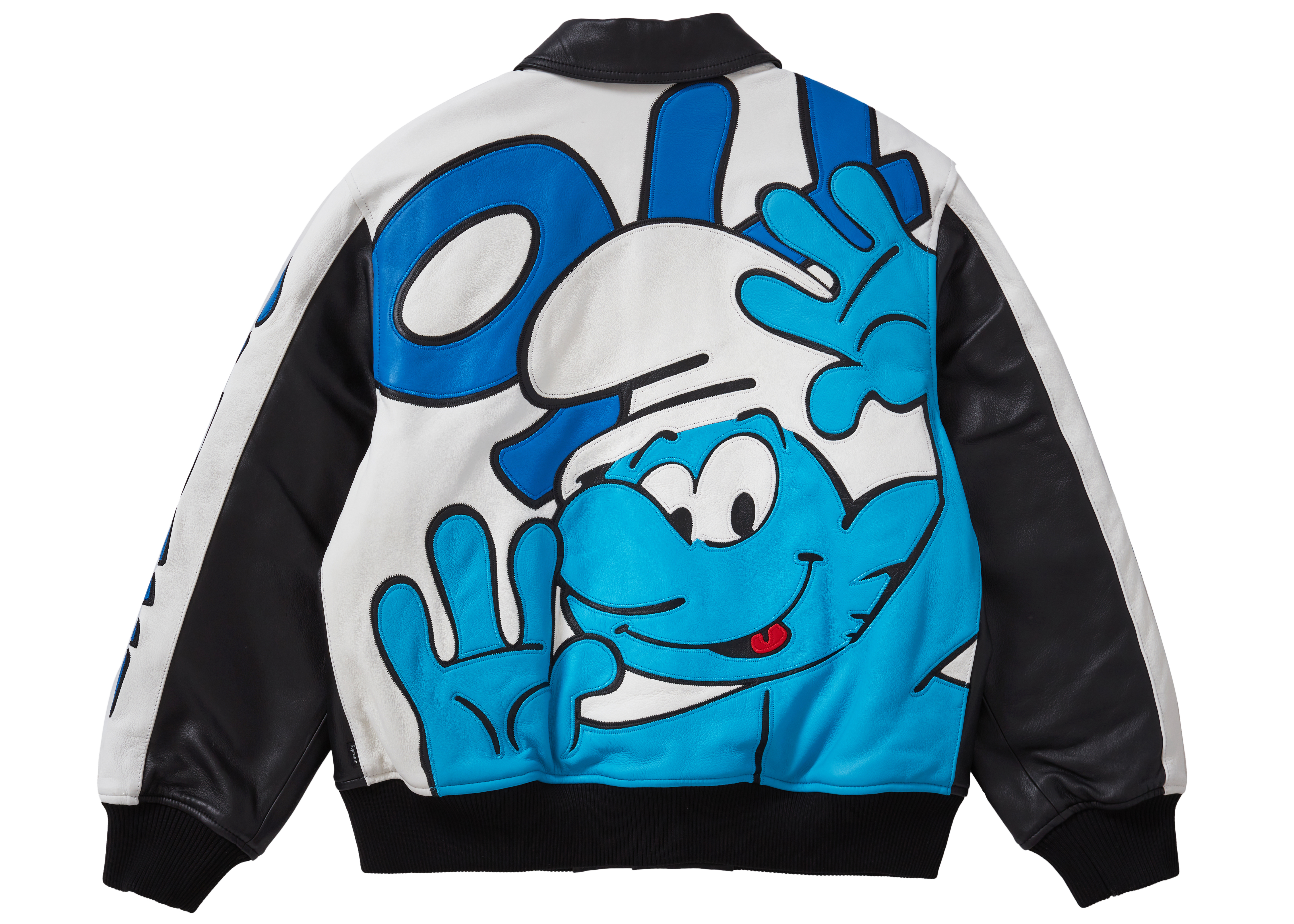 Supreme x Smurfs Leather Varsity Jacket 