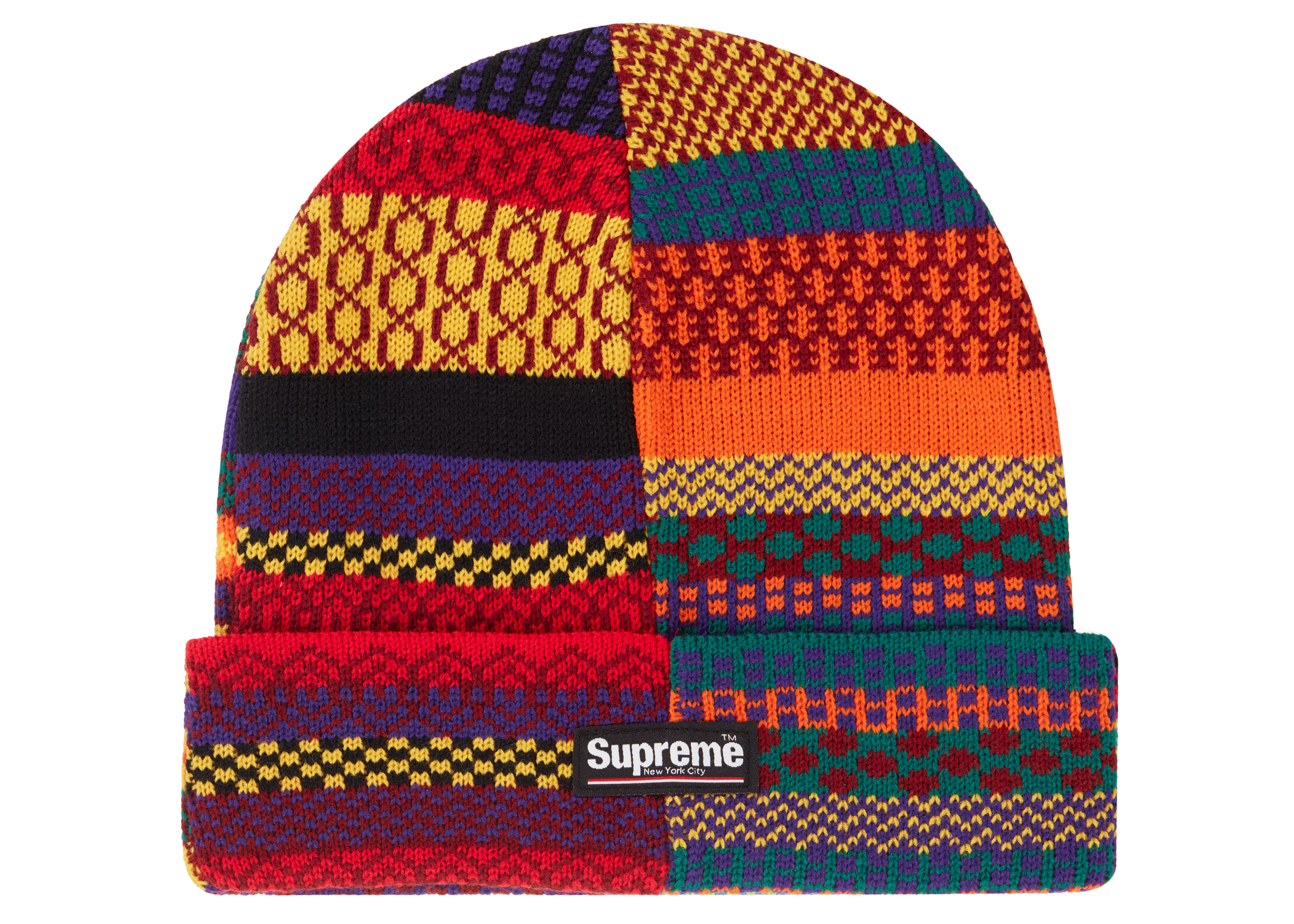 supreme multi pattern beanie