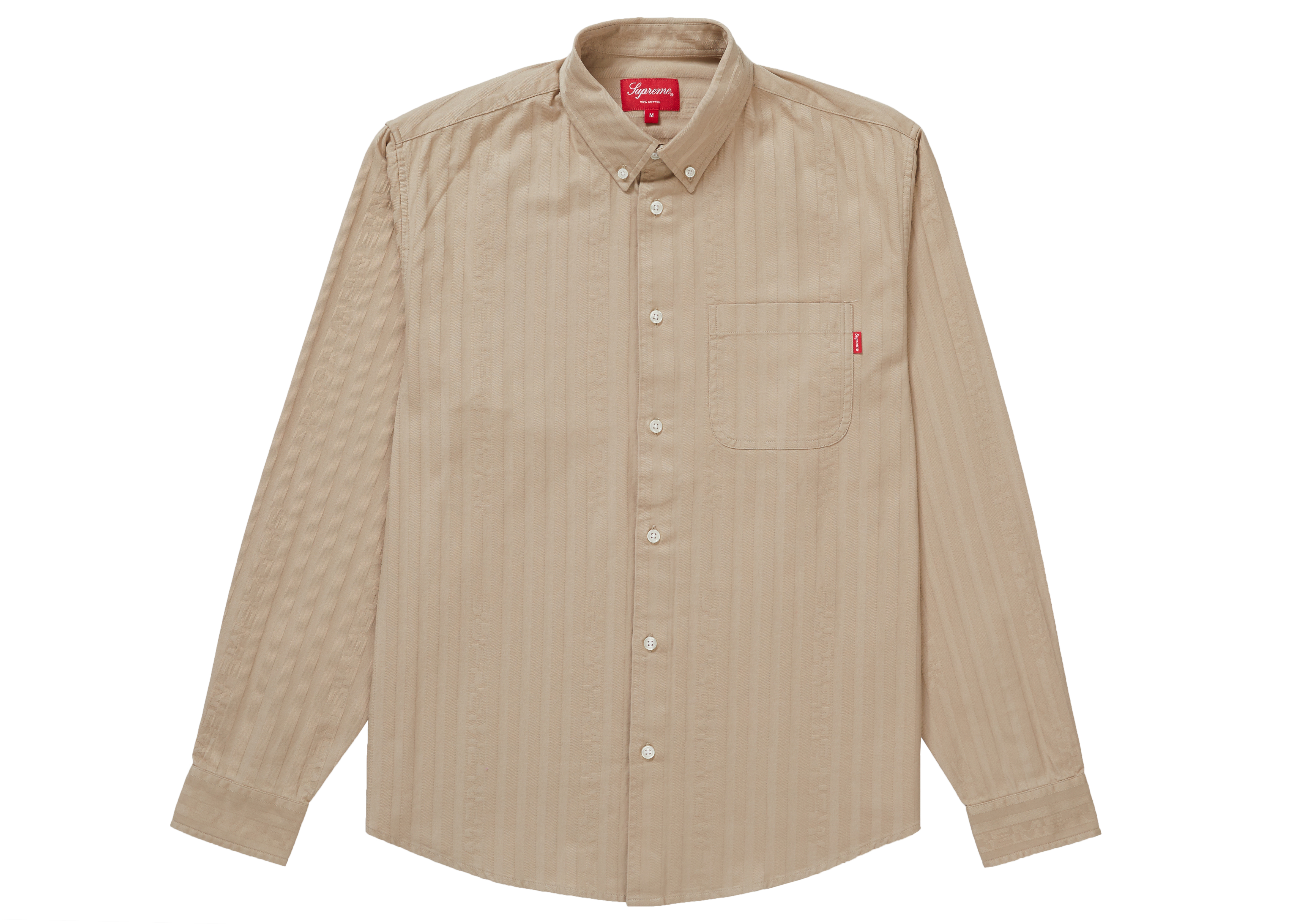 Supreme Jacquard Stripe Twill Shirt Tan - Novelship
