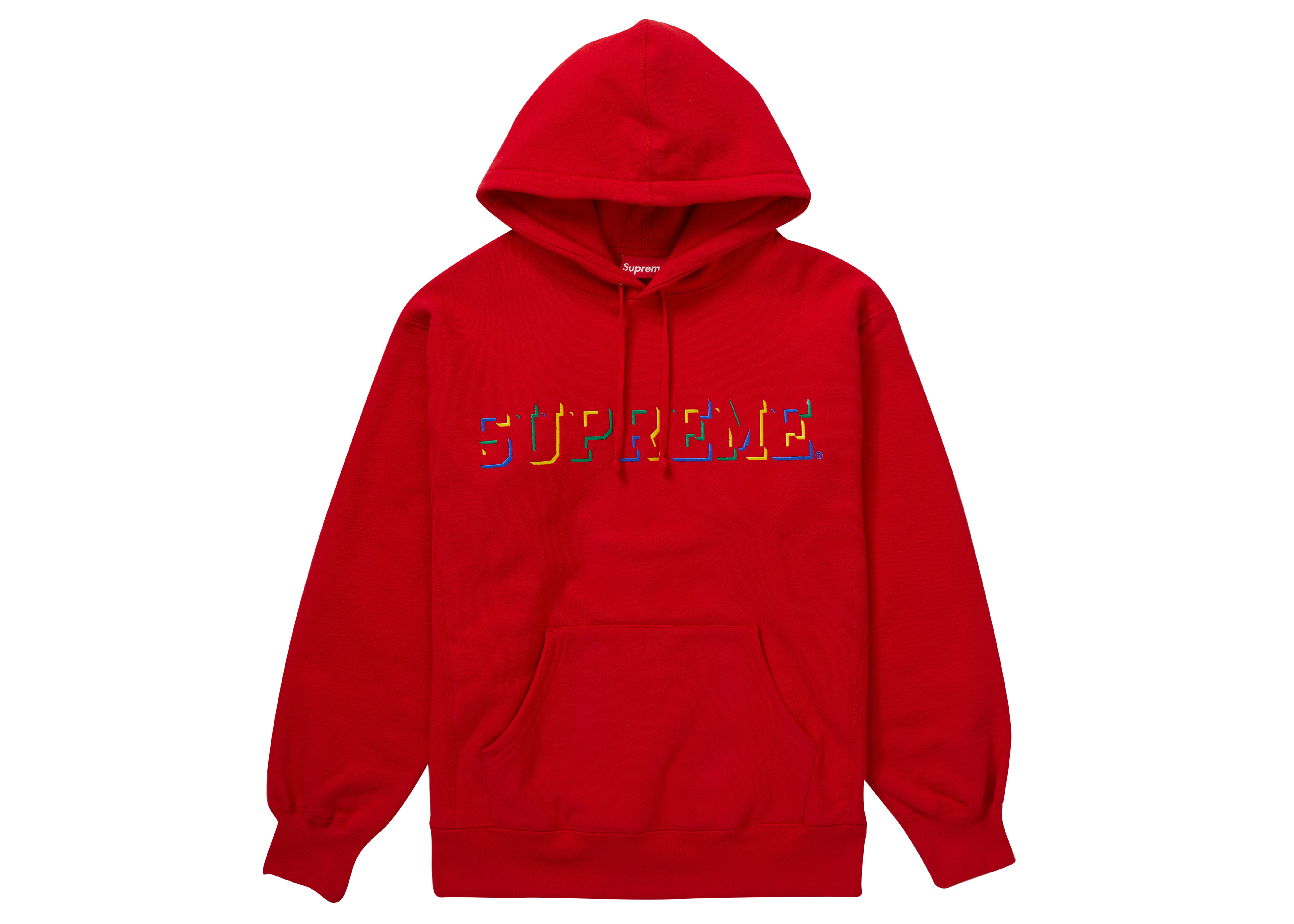 Supreme Drop Shadow Hooded Sweatshirt Red - Novelship